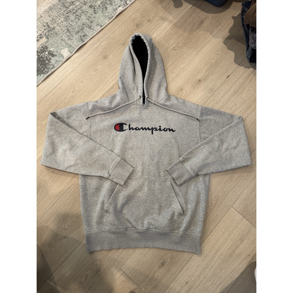 Champion Mens Reverse Weave Pullover Hoodie Grey Size L Gym Training Sports